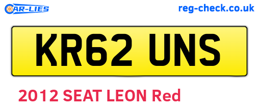 KR62UNS are the vehicle registration plates.
