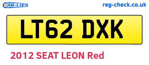 LT62DXK are the vehicle registration plates.