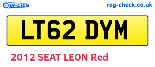 LT62DYM are the vehicle registration plates.