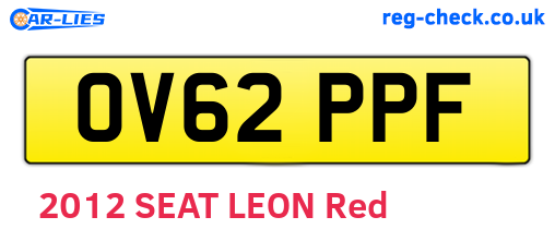 OV62PPF are the vehicle registration plates.