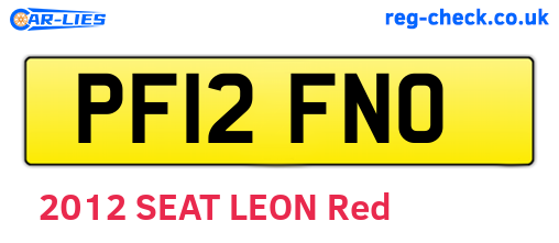 PF12FNO are the vehicle registration plates.