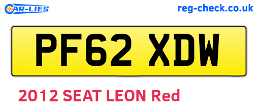 PF62XDW are the vehicle registration plates.