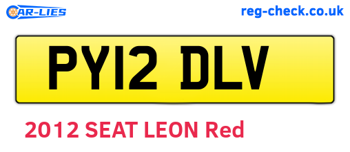 PY12DLV are the vehicle registration plates.