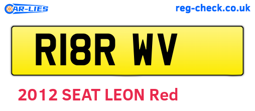 R18RWV are the vehicle registration plates.