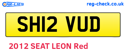 SH12VUD are the vehicle registration plates.