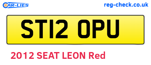ST12OPU are the vehicle registration plates.