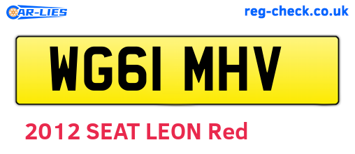WG61MHV are the vehicle registration plates.