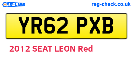 YR62PXB are the vehicle registration plates.