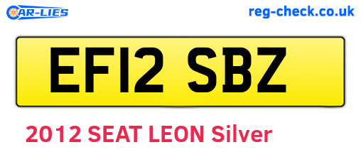 EF12SBZ are the vehicle registration plates.