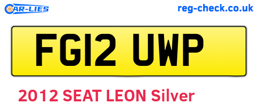 FG12UWP are the vehicle registration plates.
