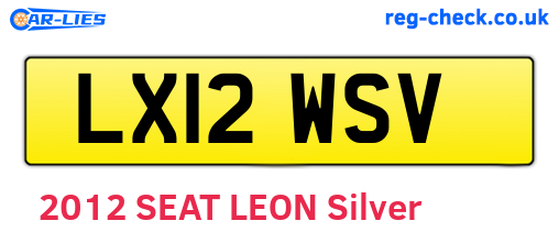LX12WSV are the vehicle registration plates.