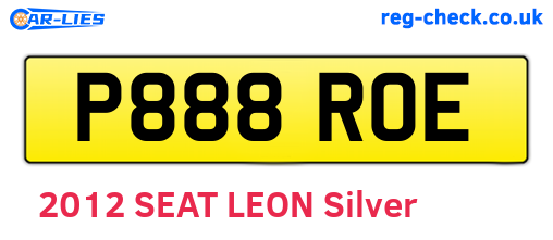 P888ROE are the vehicle registration plates.