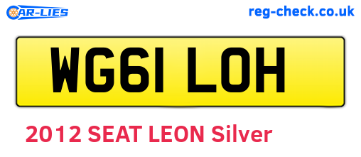 WG61LOH are the vehicle registration plates.