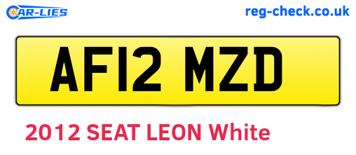 AF12MZD are the vehicle registration plates.