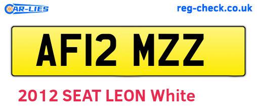 AF12MZZ are the vehicle registration plates.