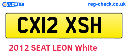 CX12XSH are the vehicle registration plates.