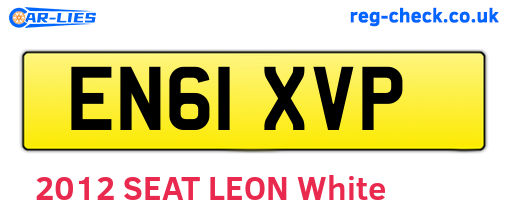 EN61XVP are the vehicle registration plates.
