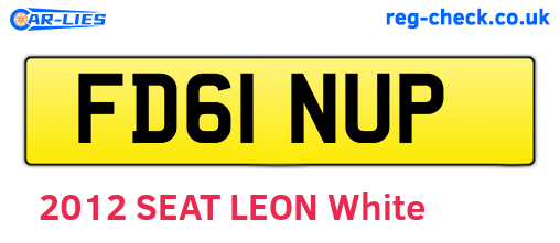 FD61NUP are the vehicle registration plates.