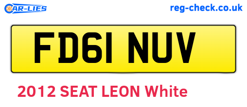 FD61NUV are the vehicle registration plates.