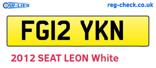 FG12YKN are the vehicle registration plates.