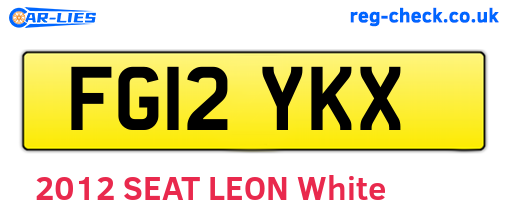 FG12YKX are the vehicle registration plates.