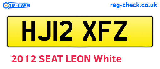 HJ12XFZ are the vehicle registration plates.