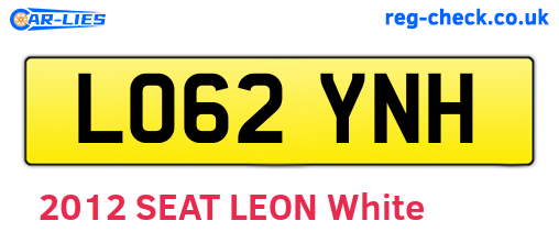 LO62YNH are the vehicle registration plates.