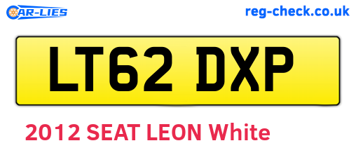 LT62DXP are the vehicle registration plates.
