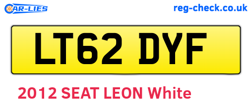 LT62DYF are the vehicle registration plates.
