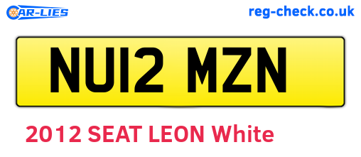 NU12MZN are the vehicle registration plates.