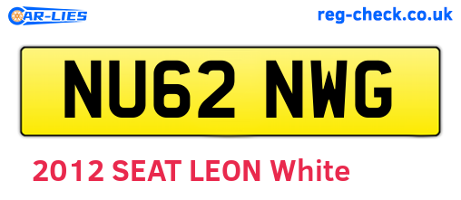 NU62NWG are the vehicle registration plates.