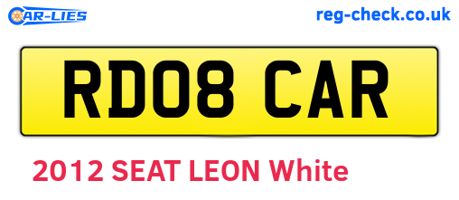 RD08CAR are the vehicle registration plates.