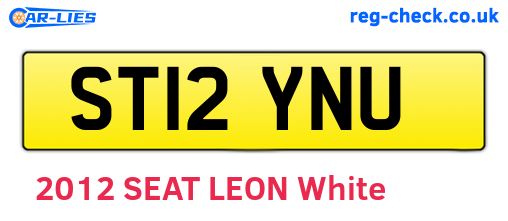 ST12YNU are the vehicle registration plates.
