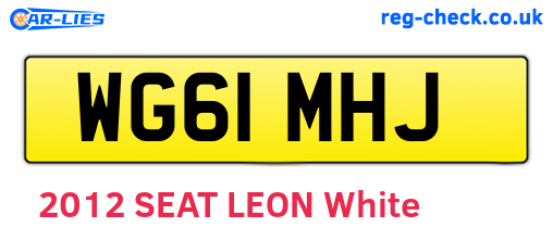 WG61MHJ are the vehicle registration plates.