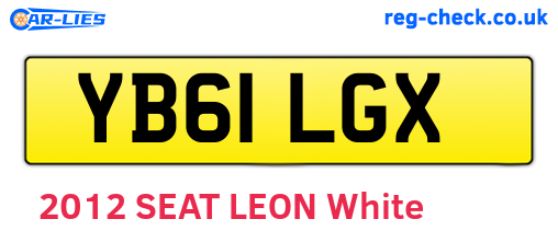 YB61LGX are the vehicle registration plates.