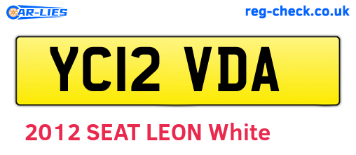 YC12VDA are the vehicle registration plates.