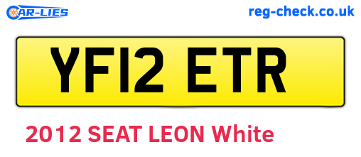 YF12ETR are the vehicle registration plates.