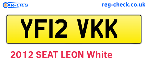 YF12VKK are the vehicle registration plates.