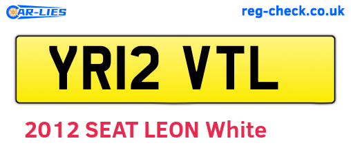 YR12VTL are the vehicle registration plates.