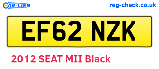 EF62NZK are the vehicle registration plates.
