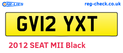 GV12YXT are the vehicle registration plates.