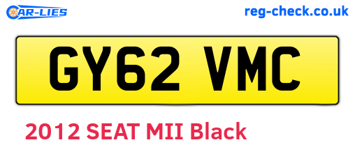 GY62VMC are the vehicle registration plates.