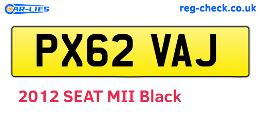 PX62VAJ are the vehicle registration plates.