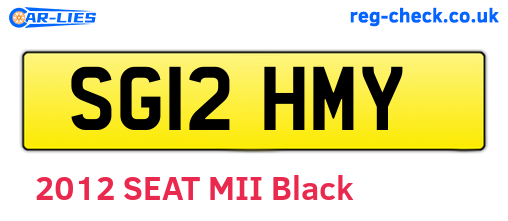 SG12HMY are the vehicle registration plates.