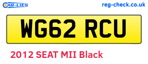 WG62RCU are the vehicle registration plates.