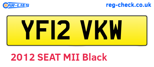 YF12VKW are the vehicle registration plates.