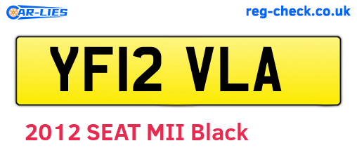 YF12VLA are the vehicle registration plates.