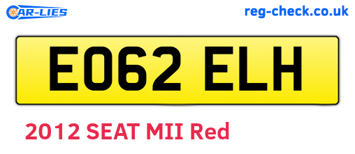 EO62ELH are the vehicle registration plates.