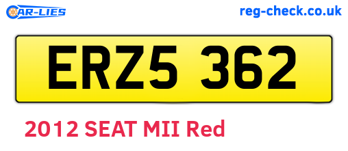 ERZ5362 are the vehicle registration plates.