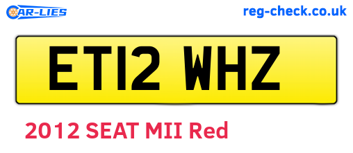 ET12WHZ are the vehicle registration plates.